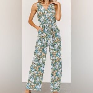 Baltic Born Paulette Floral Jumpsuit Jade Multi With Pockets